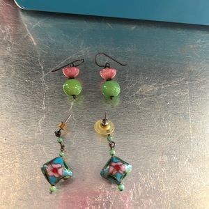 Mid century earrings and Asian style earrings